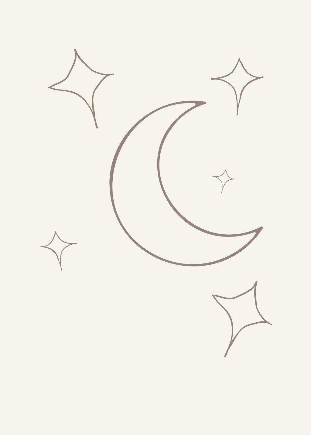 Moon & Stars Nursery Wall Art | Neutral Printable Nursery Decor