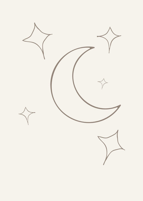 Moon & Stars Nursery Wall Art | Neutral Printable Nursery Decor