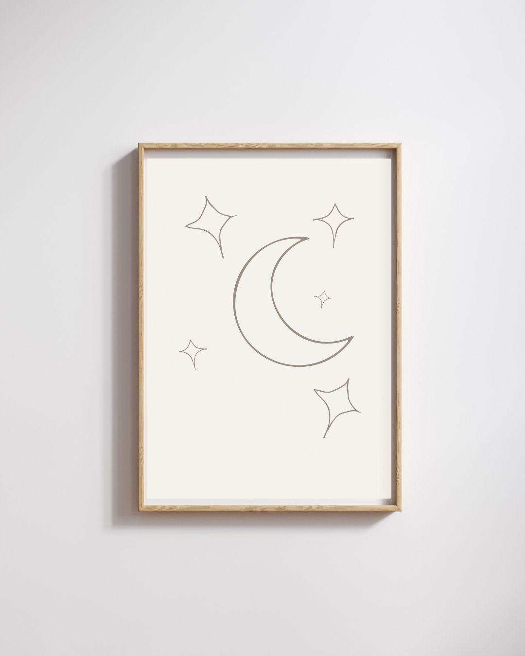 Moon & Stars Nursery Wall Art | Neutral Printable Nursery Decor