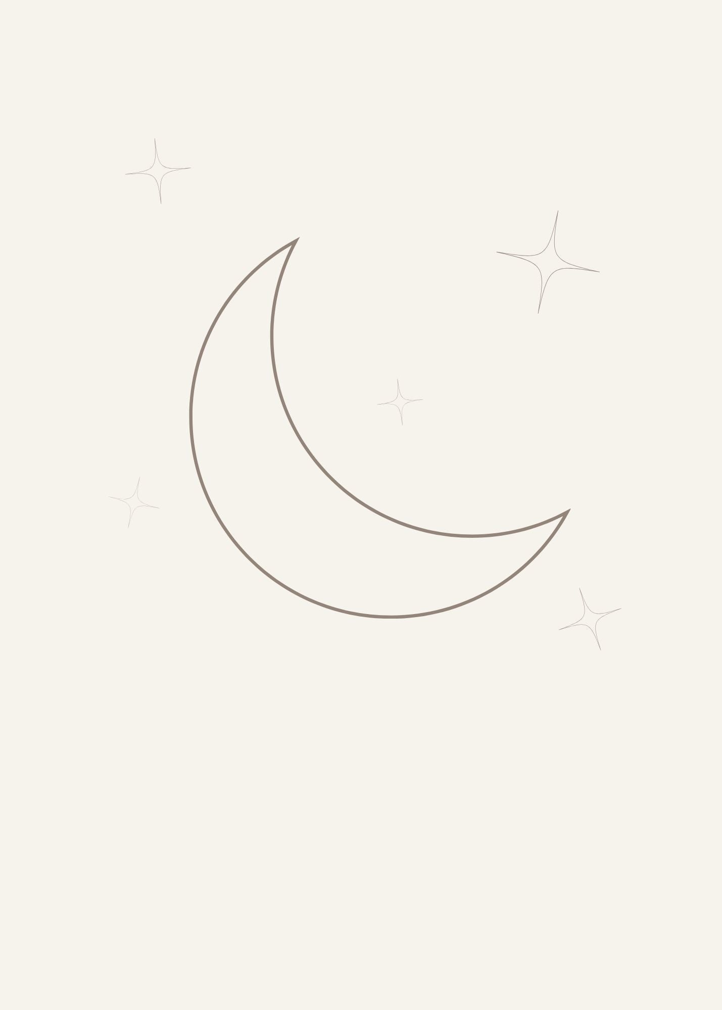 Moon & Stars Nursery Wall Art | Neutral Printable Nursery Decor
