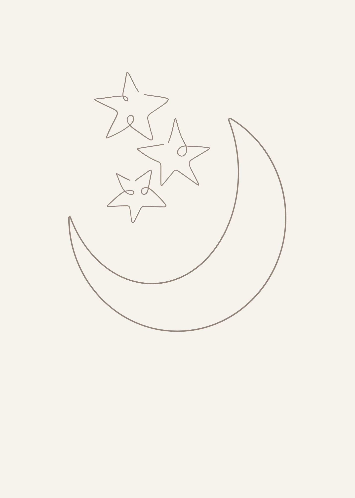 Moon & Stars Nursery Wall Art | Neutral Printable Nursery Decor